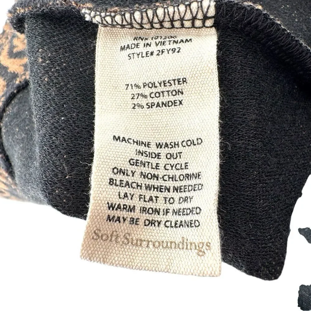 Soft Surroundings Paisley‎ Pull On Pants Size Large Flare Boho Hippie Stretch